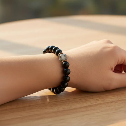 Obsidian & Black Tourmaline Bracelet--Jewelry for Men & Women