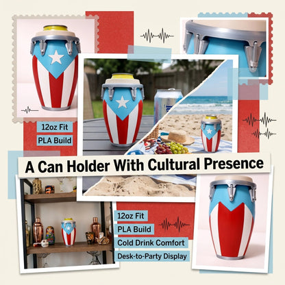 💥Conga-Style Can Holder – Celebrate Caribbean Pride, One Sip at a Time