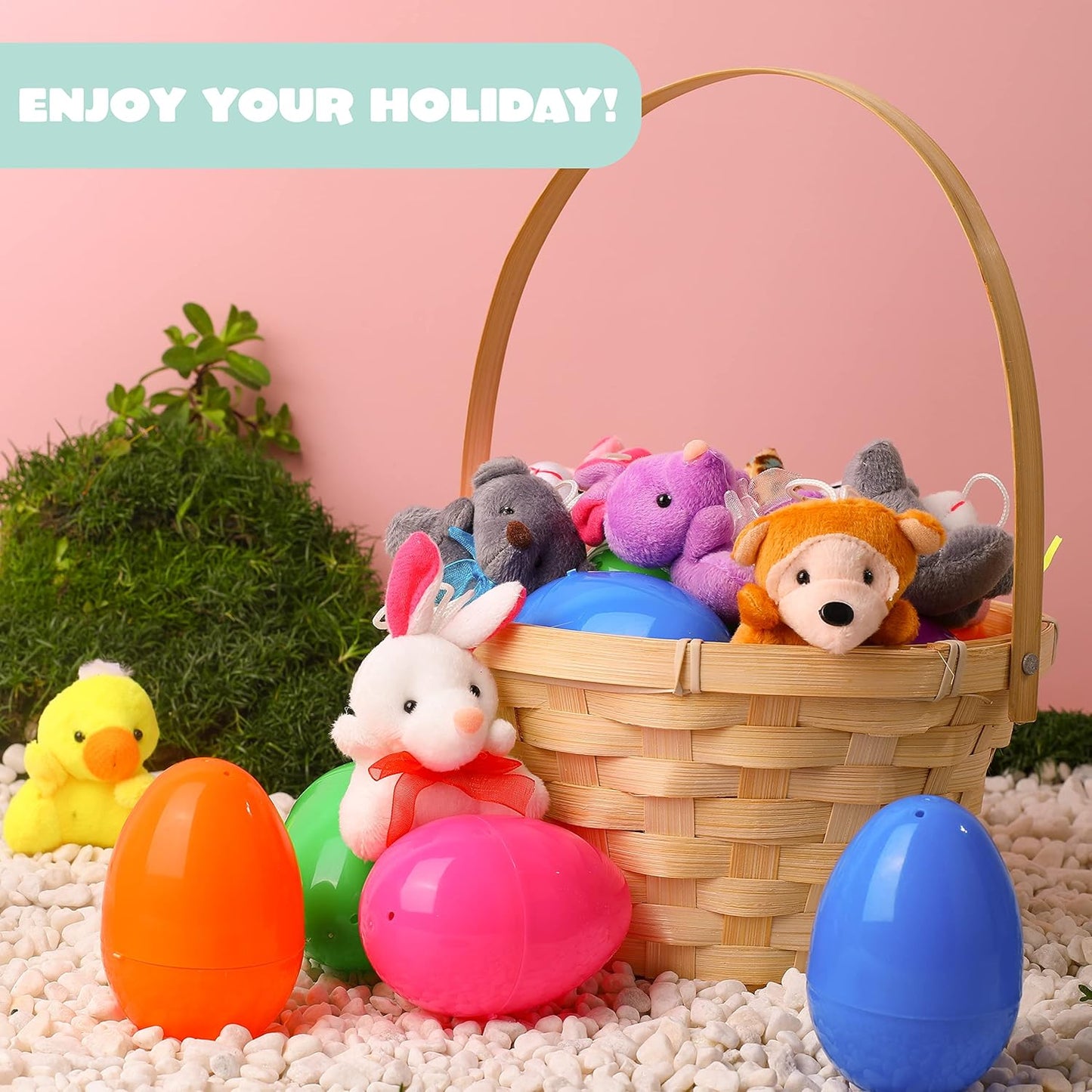 🔥LAST DAY 49% OFF-12/24/36 Pcs Prefilled Easter Eggs, Filled with Plush Animal Toys