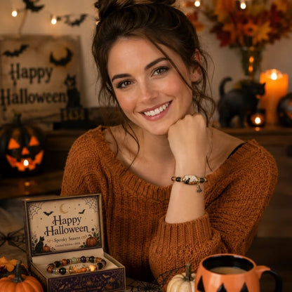 🎃 Limited Edition Halloween Beaded Bracelet Set | Spooky Cute Gift Jewelry