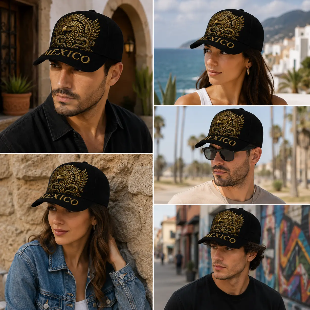 Mexico Baseball Cap – Eagle Graphic Adjustable Snapback Hat for Men & Women