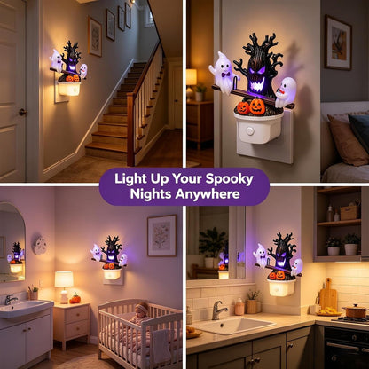 👻 Bouncing Ghost Seesaw Night Light – Cute Plug-In Halloween Decor