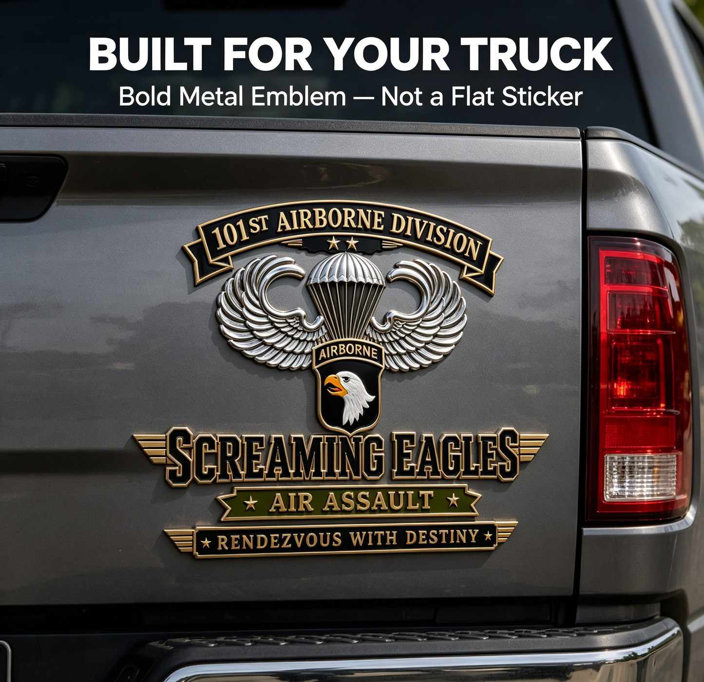 101st Airborne Division Screaming Eagles Metal Car Emblem