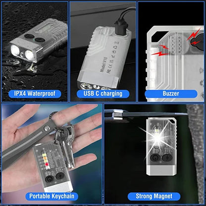 🔦💡Small Powerful EDC Flashlight with Red UV Blue Light -Super Bright 900LM