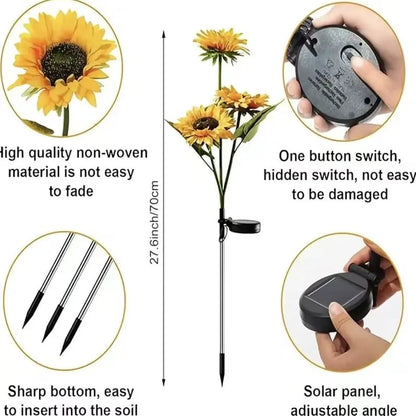 🔥Hot Sale 50% off🌟🌻 Solar Powered LED Sunflower Garden Lights Set