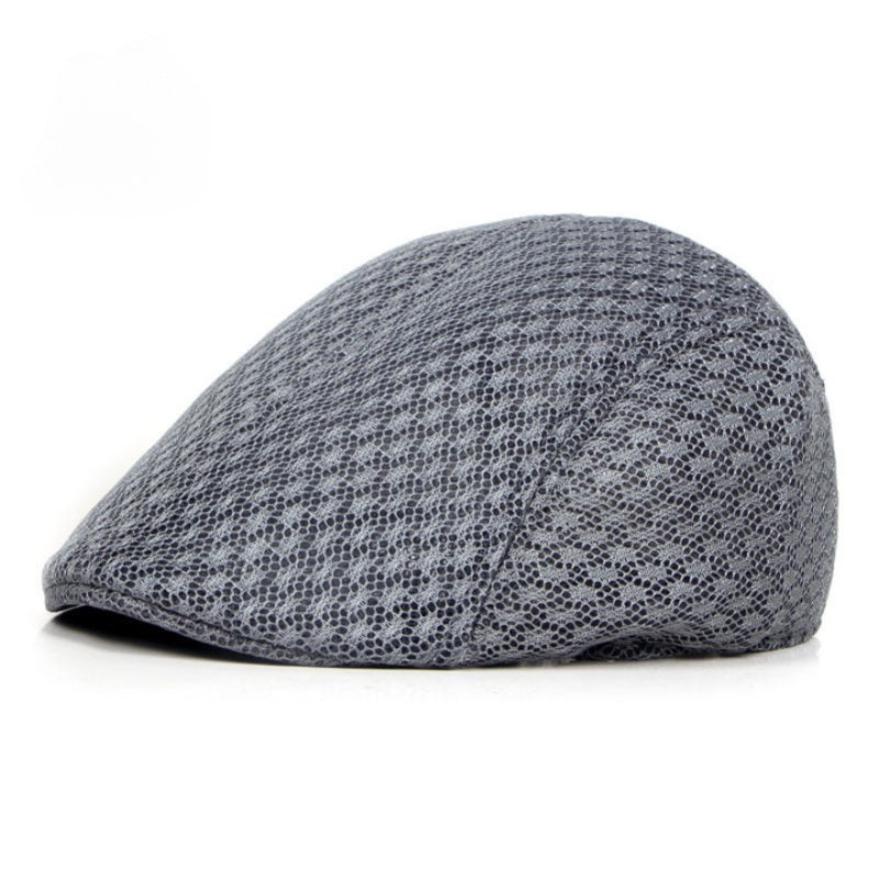 UPF50+ Mesh Flat Cap Men Breathable Duckbill Beret 56-58cm