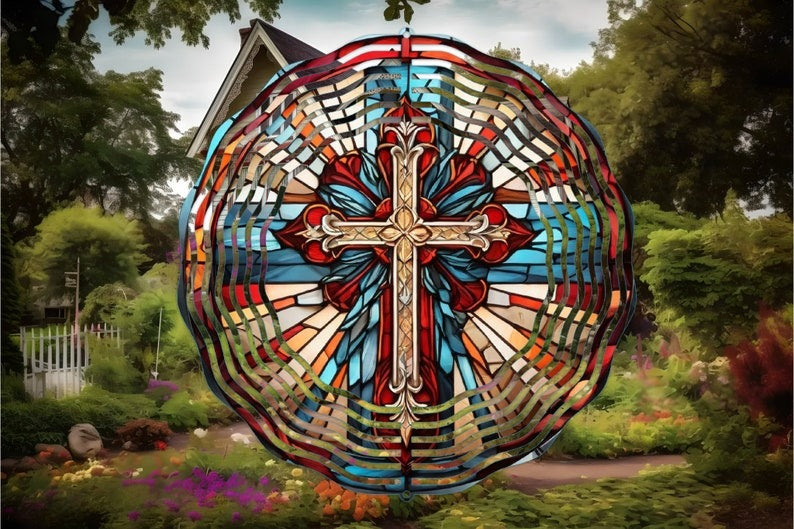 ✨ Stained Glass Wind Spinner