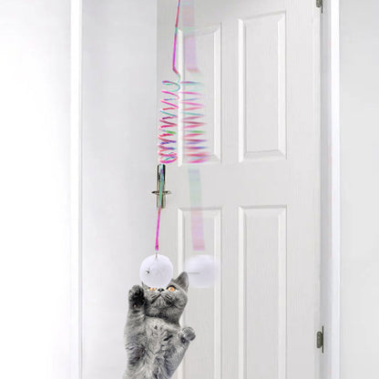 😸 Hanging Spring Plush Ball Cat Toy ❤