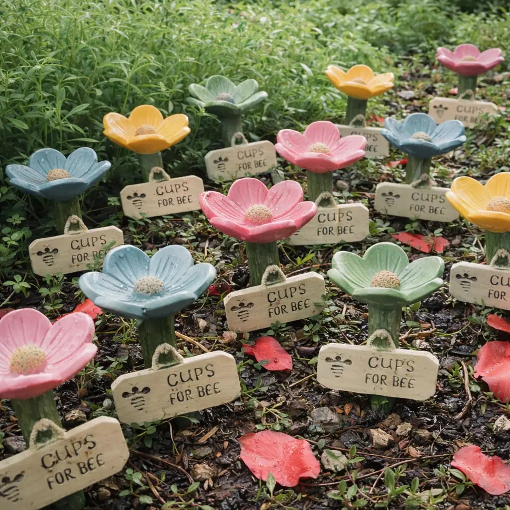 🐝Flower-Shaped Bee Watering Station💧