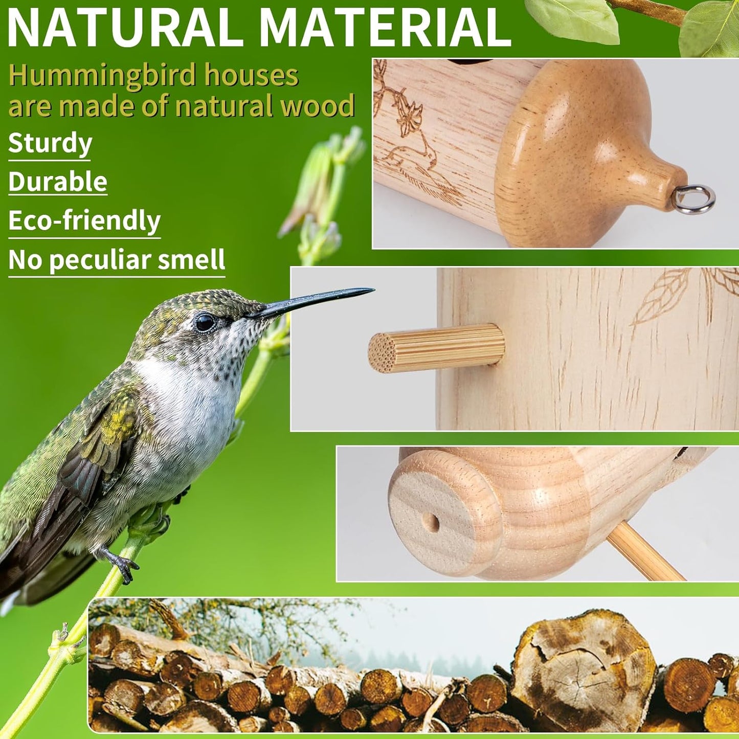 🐦 Natural Wooden Hummingbird House - 🎁A Wonderful Gift For Bird Lovers