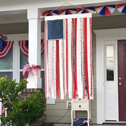 🎉250th Anniversary Special Boho American Flag Tassel Wall Hanging, Patriotic 4th of July Decor (4 Styles)