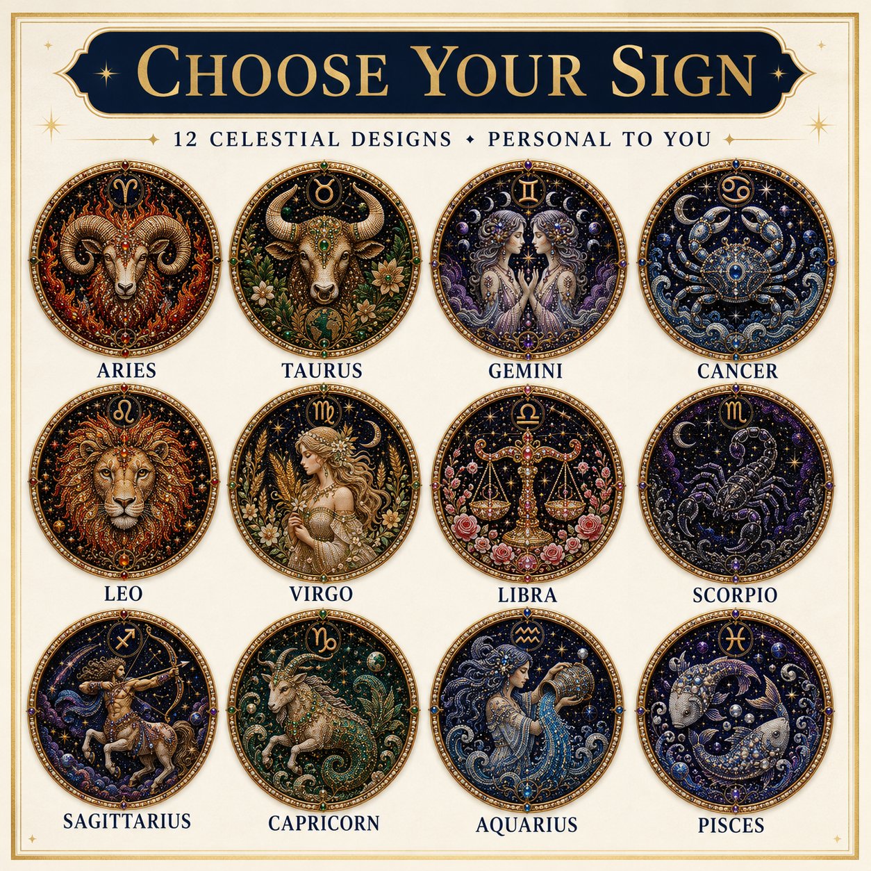 ♈12 Zodiac Signs Pearl Art Kit 🌙Buy 2+ Get Free Shipping
