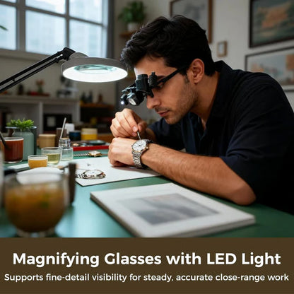 💥Precision LED Magnifier for Electronics & Crafts – Adjustable stand & 10X-20X zoom – Hands-free, bright light 🛠️