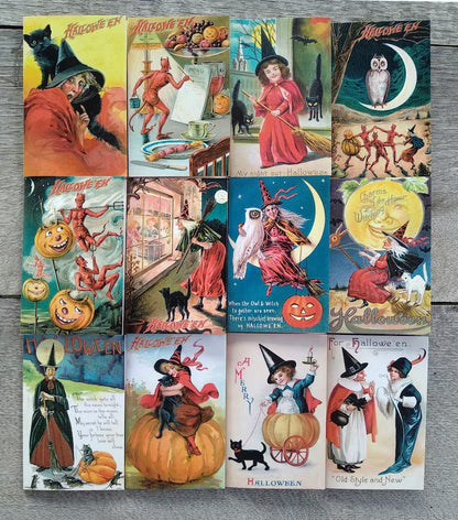 🎃🎁Vintage Halloween Postcard ( 24 pcs )