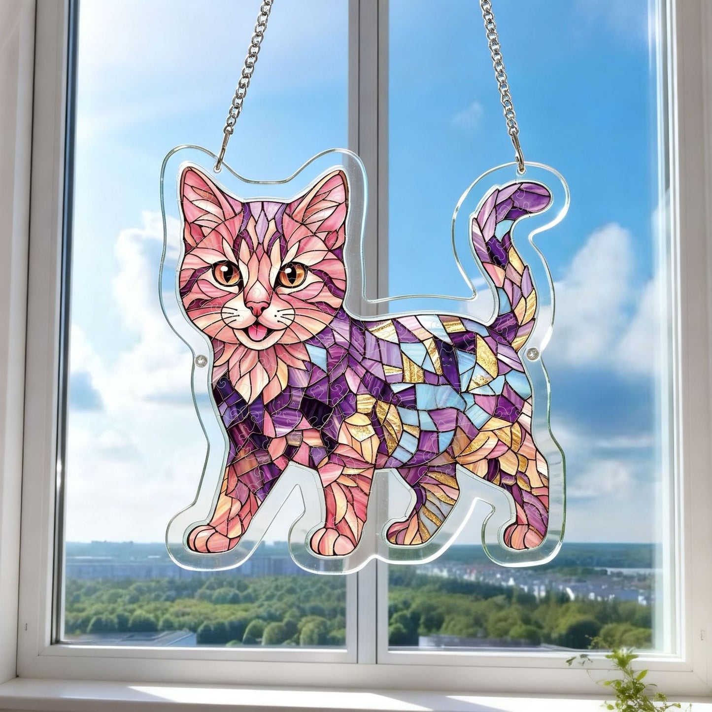 DIY Acrylic Cat Puzzle Suncatcher – Colorful Window Hanging Decor For Cat Lovers
