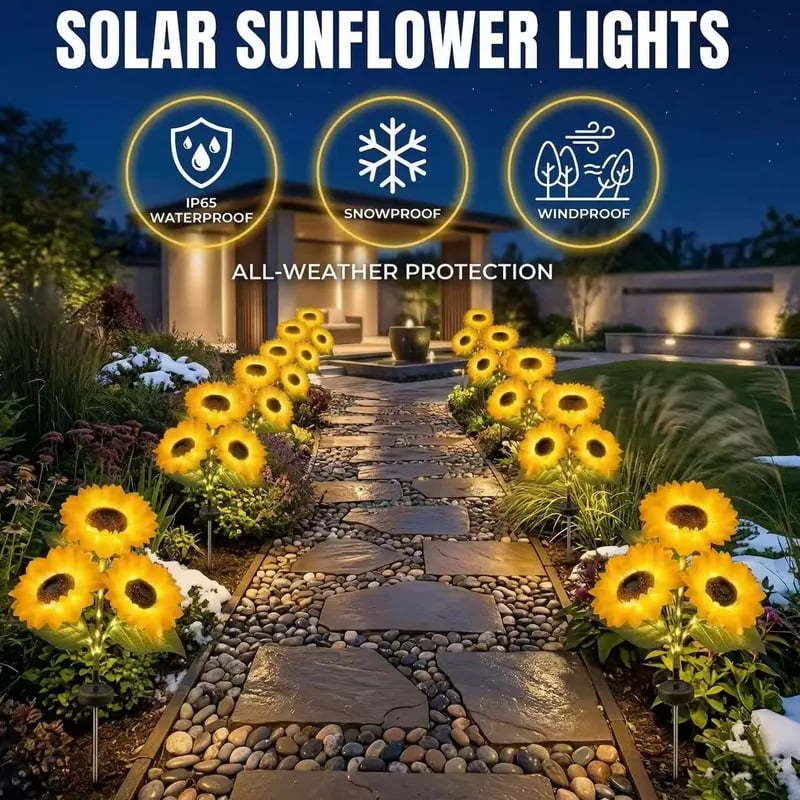🔥Hot Sale 50% off🌟🌻 Solar Powered LED Sunflower Garden Lights Set