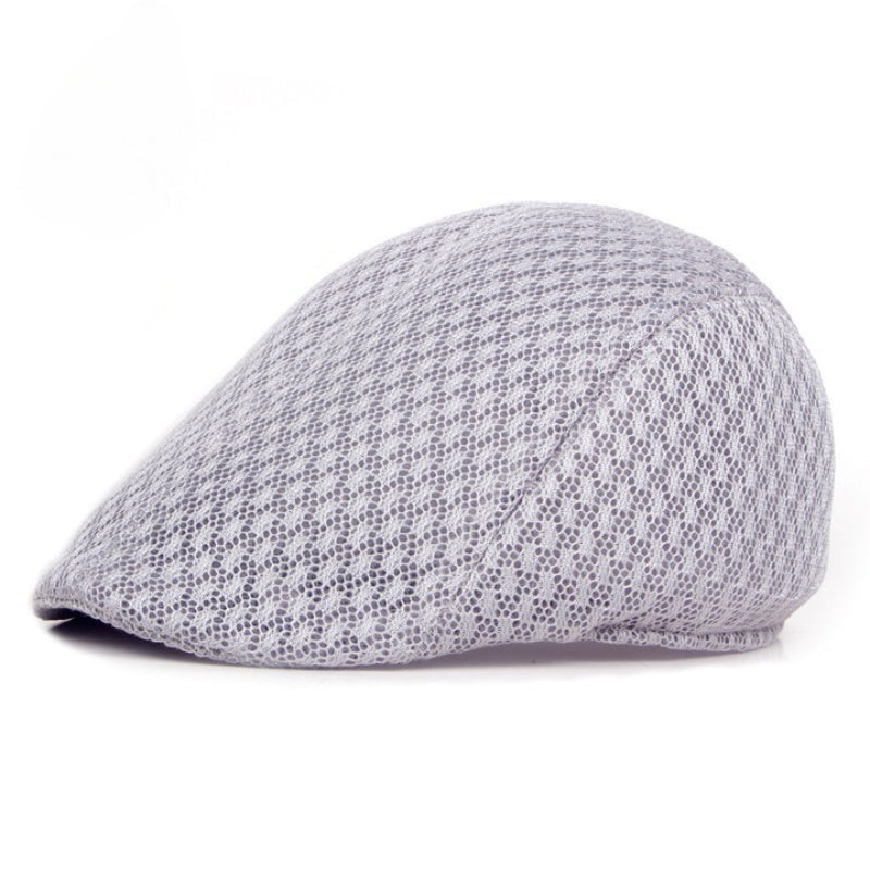UPF50+ Mesh Flat Cap Men Breathable Duckbill Beret 56-58cm