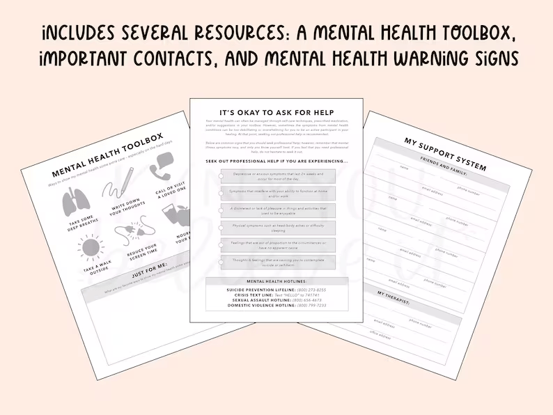 Straight Line Mental Health Journal❤BUY 2 FREE SHIPPING