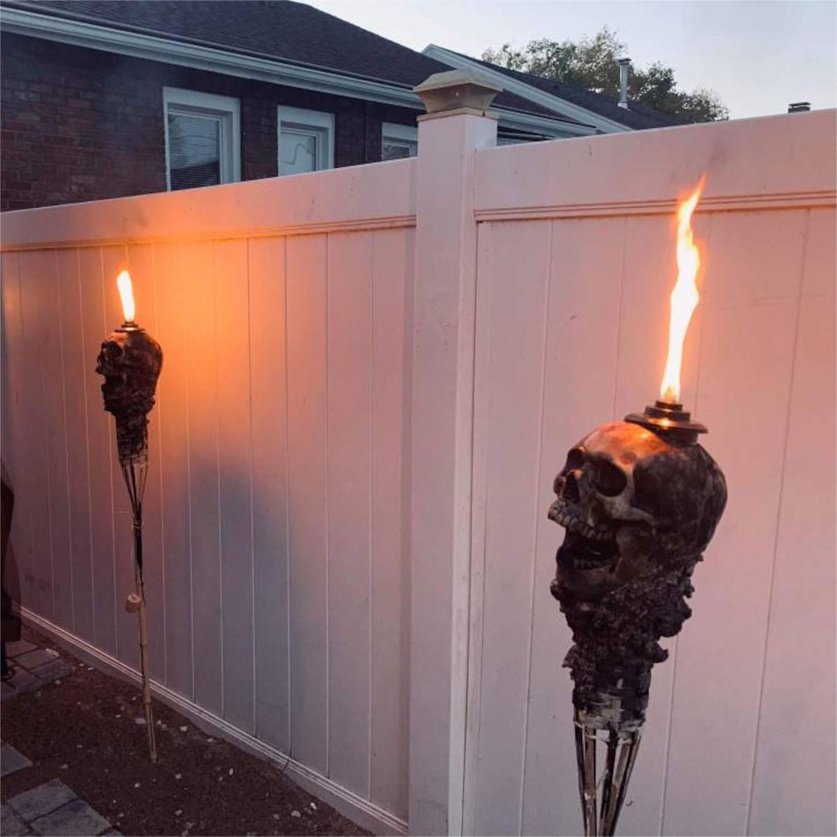 💀Human Skull Tiki Torch