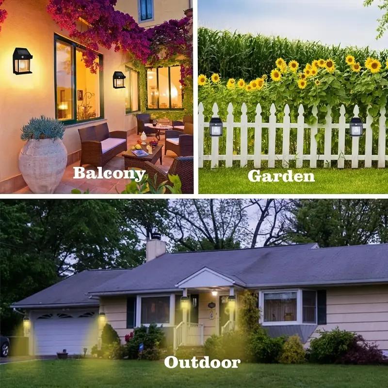 4 Pack Solar Outdoor Wall Lights with Motion Sensor
