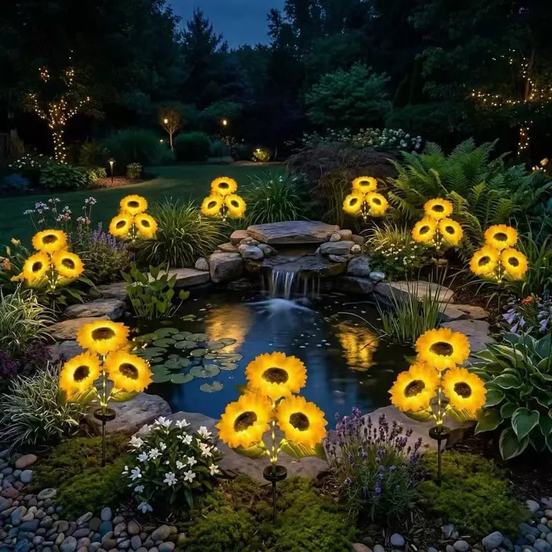 🔥Hot Sale 50% off🌟🌻 Solar Powered LED Sunflower Garden Lights Set