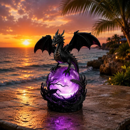 🔮🐉Gothic Dragon LED Crystal Ball Lamp for Dark Aesthetic Decor