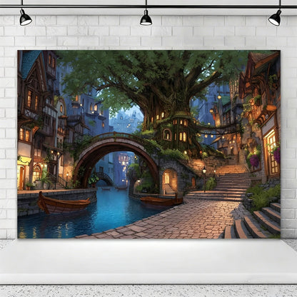 🌲Magical Forest Floral & Butterfly Backdrop Banner — Outdoor Birthday Party Scene Decoration