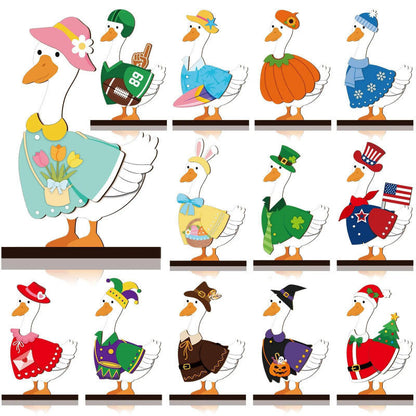 🐾 Interchangeable Seasonal Animal Wooden Decor Set