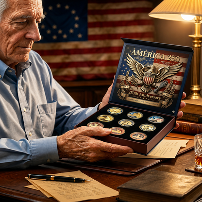 🔥LAST DAY 50% OFF✨9PCS USA 250th Anniversary Commemorative Coin Gift Set