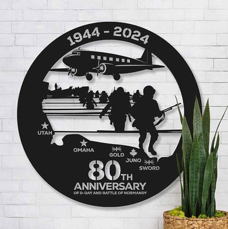 D-Day Landing Beaches 80th anniversary and Battle of Normandy Commemorative Metal Wall Art