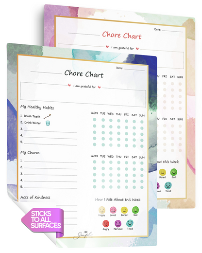🌈Flexible Stick Weekly Chore Chart and Emotion Tracker for Kids👦👧🏽
