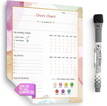 🌈Flexible Stick Weekly Chore Chart and Emotion Tracker for Kids👦👧🏽