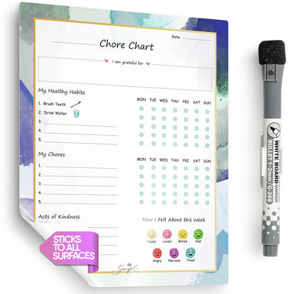 🌈Flexible Stick Weekly Chore Chart and Emotion Tracker for Kids👦👧🏽