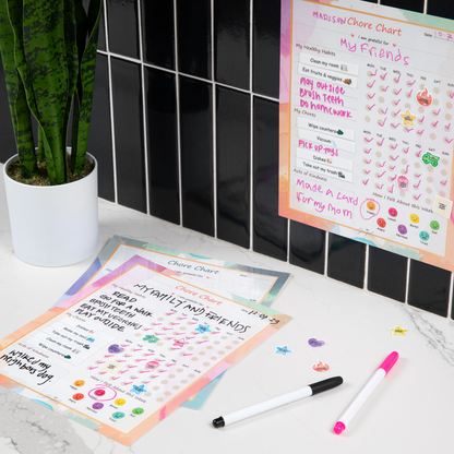🌈Flexible Stick Weekly Chore Chart and Emotion Tracker for Kids👦👧🏽