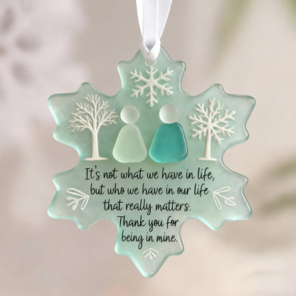 🌊Snowflake Sea Glass Friendship Ornament