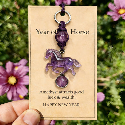 🐎💜Lucky Amethyst Crystal Horse Keychain —✨ A Symbol of Wisdom & Success🔥 (2026)