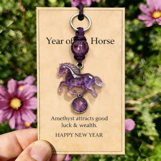 🐎💜Lucky Amethyst Crystal Horse Keychain —✨ A Symbol of Wisdom & Success🔥 (2026)