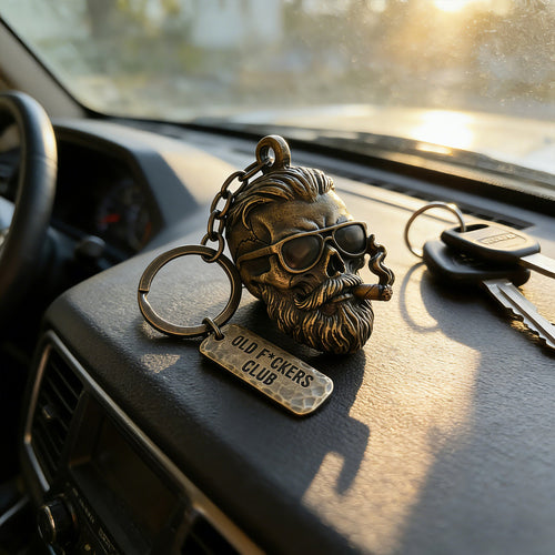 🔥🎁2026 Father's Day Gifts 50% Off - 💀 Old F*ckers Club Lifetime Member Keychain– No Rules. No Filters. Still Kicking.