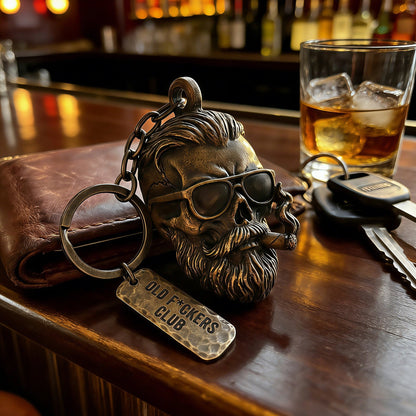 🔥🎁2026 Father's Day Gifts 50% Off - 💀 Old F*ckers Club Lifetime Member Keychain– No Rules. No Filters. Still Kicking.