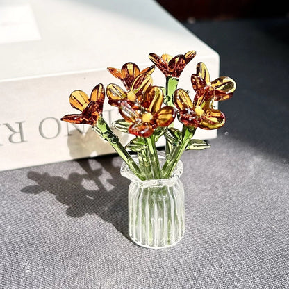 🌸🌸2026 Mother's Day Gifts 50% Off--🎁Mini Glass Flower Ornament Crafts Artificial Flower Floral Figurine