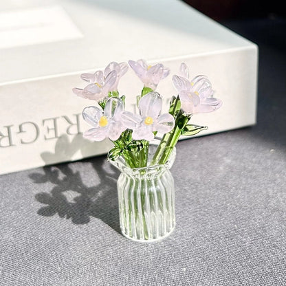 🌸🌸2026 Mother's Day Gifts 50% Off--🎁Mini Glass Flower Ornament Crafts Artificial Flower Floral Figurine