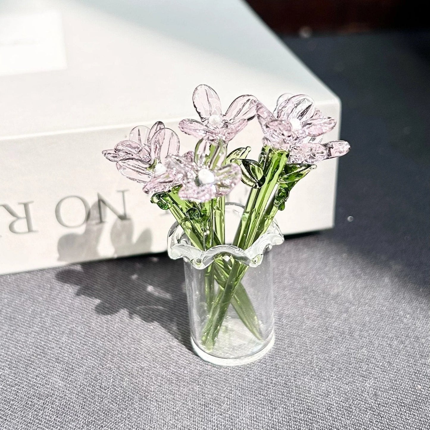 🌸🌸2026 Mother's Day Gifts 50% Off--🎁Mini Glass Flower Ornament Crafts Artificial Flower Floral Figurine
