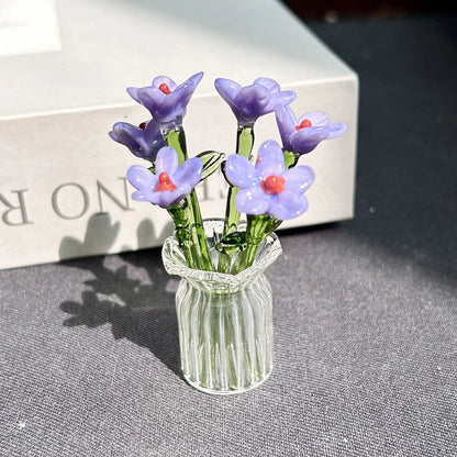 🌸🌸2026 Mother's Day Gifts 50% Off--🎁Mini Glass Flower Ornament Crafts Artificial Flower Floral Figurine