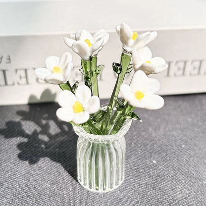🌸🌸2026 Mother's Day Gifts 50% Off--🎁Mini Glass Flower Ornament Crafts Artificial Flower Floral Figurine
