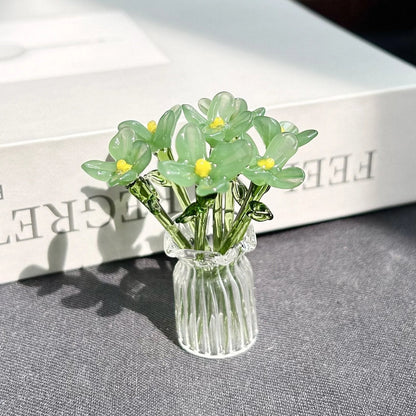 🌸🌸2026 Mother's Day Gifts 50% Off--🎁Mini Glass Flower Ornament Crafts Artificial Flower Floral Figurine