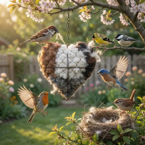 🔥LAST DAY 50% OFF - 🕊️🏡Handmade Natural Alpaca Fiber Bird Nesting Heart❤️Bird lovers gift