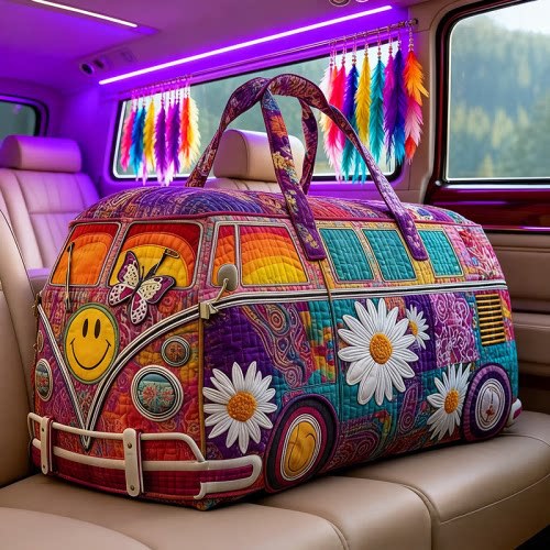 🔥LAST DAY 50% OFF✨Hippie Van Quilted Duffle Bag