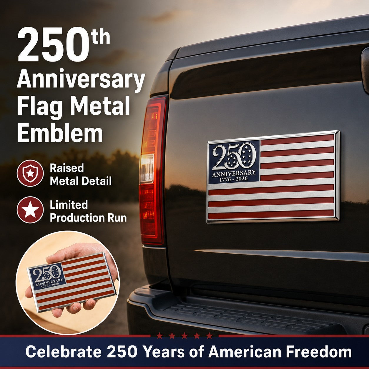★250th Anniversary Metal Flag Emblem★
