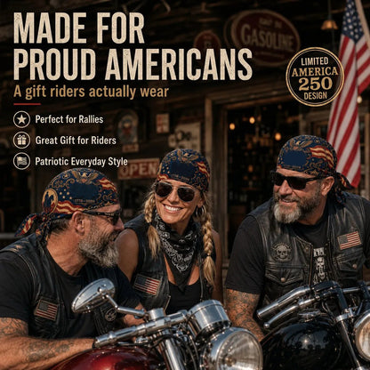 🏍️America 250 Cycling Pirate Hat / Biker Headwrap
