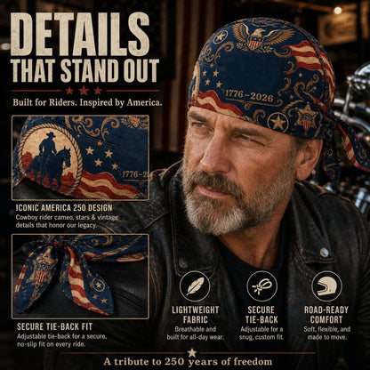 🏍️America 250 Cycling Pirate Hat / Biker Headwrap